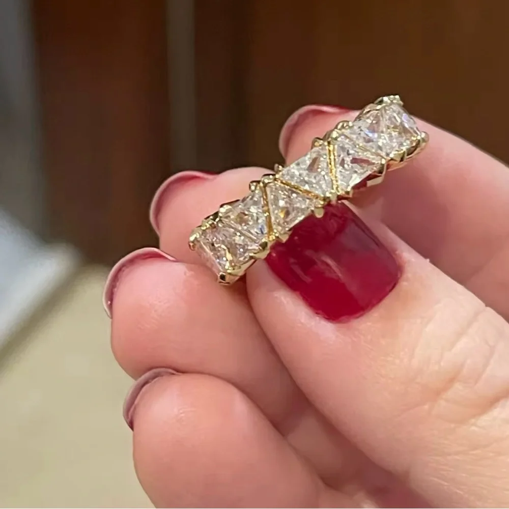 18k 6ct Trillion Eternity Band - Picture 9 of 11